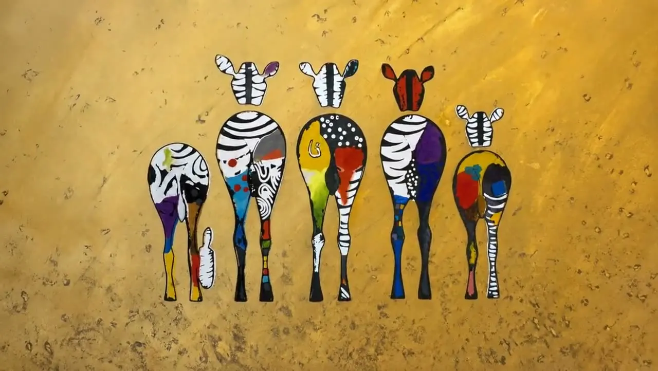 Zebras auf Gold